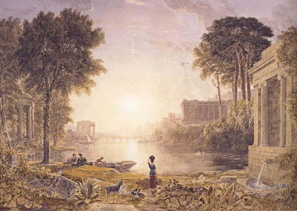 George Barret Classical Landscape Sunset (mk47)